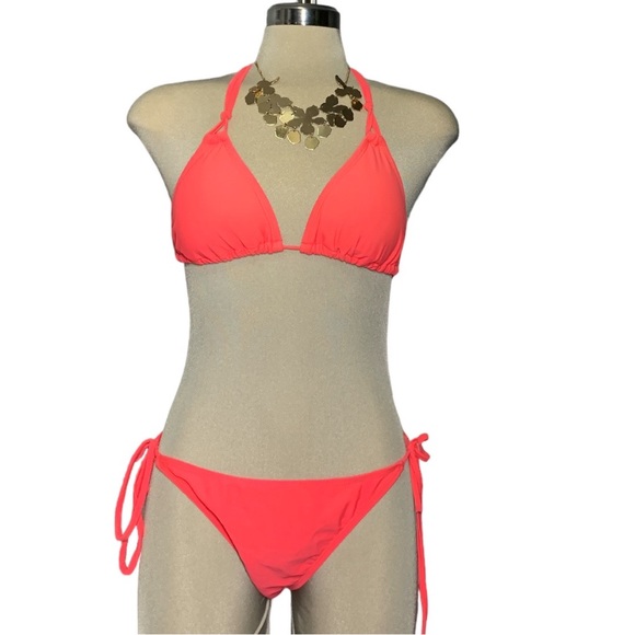 AQUAFUNKY Orange Two Pieces Bikini Swimsuit Size S - Picture 5 of 13